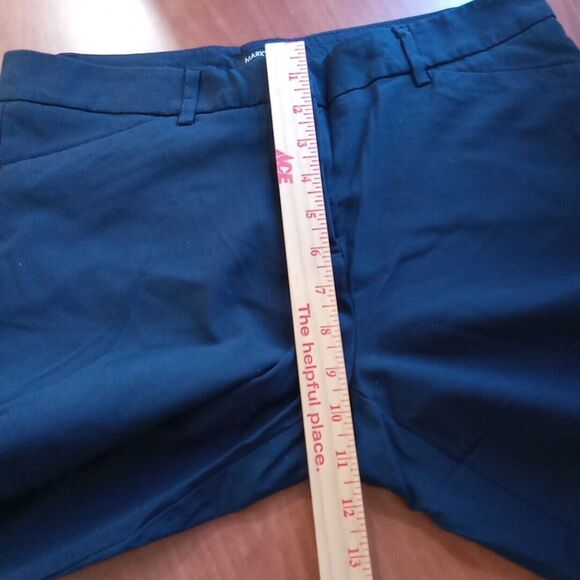Mario Serrani Italy Dress Pants Women's Size 10 Dark Blue Faux Pockets Cropped - Picture 12 of 16
